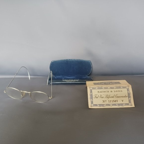 Vintage 1940 Authentic Bausch & Lomb Ful-View Bifocals With Original Paperwork - Picture 14 of 14